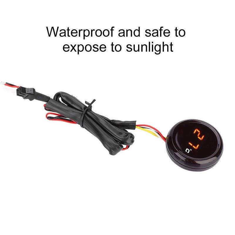 KIMISS 12V HD LCD Digital Thermometer Water Temperature Meter Gauge Kit for for Motorcycle, Racing, Scooter (Red Light) - Image 2
